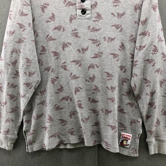 VTG Warner Bros Looney Tunes Henley Size S Gray Tazmanian Devil T Shirt 90s - Picture 4 of 9